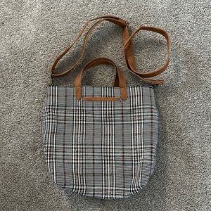 Thirty One Plaid Crossbody Tote Purse